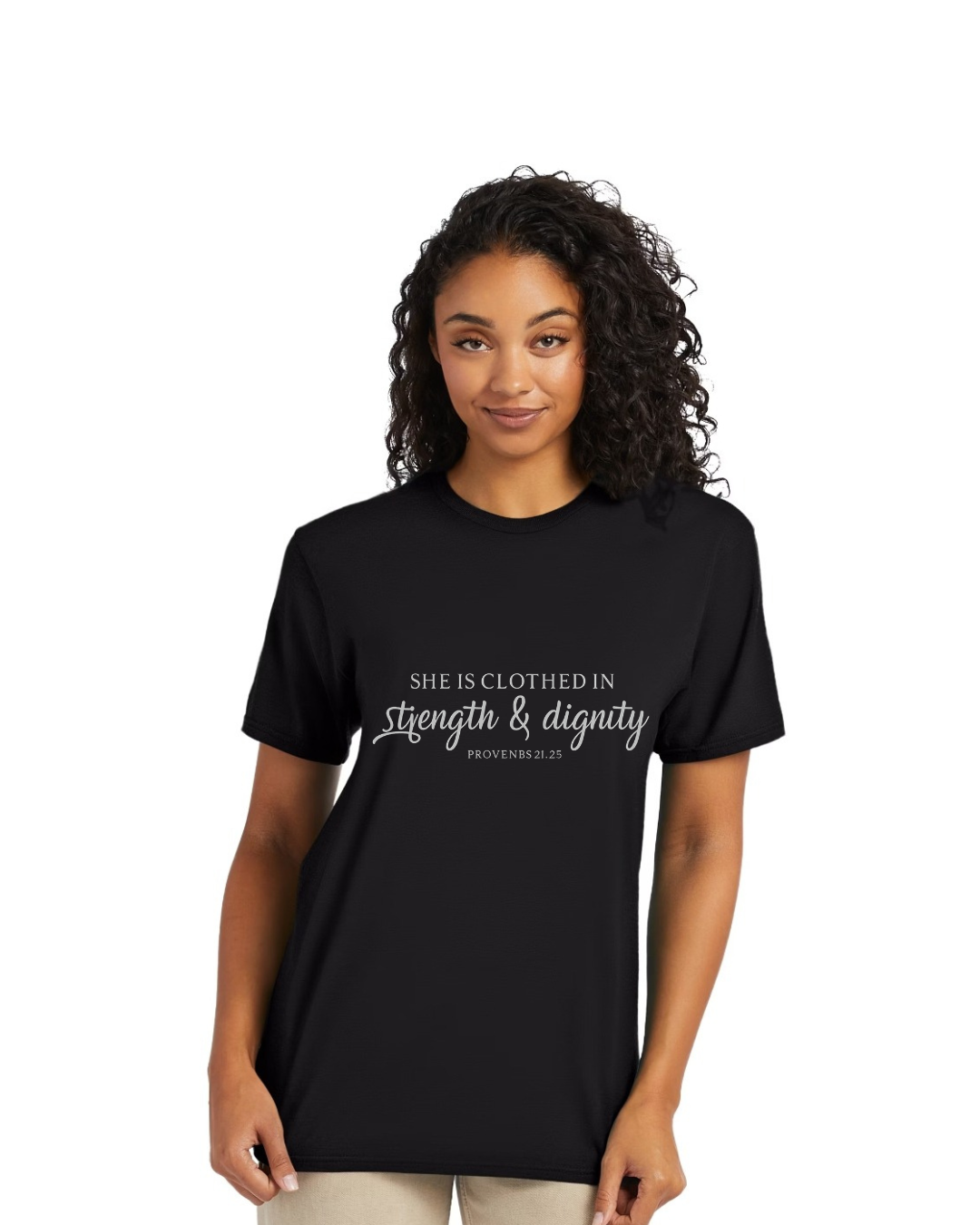 She is clothed in strength and dignity